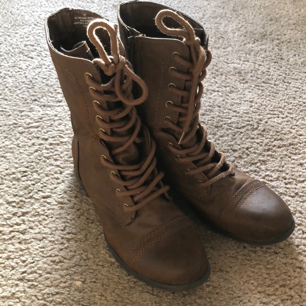 Universal Thread Combat Boots Brown Size 11